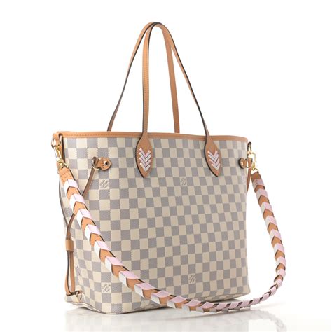 louis vuitton neverfull azur mm|louis vuitton neverfull braided strap.